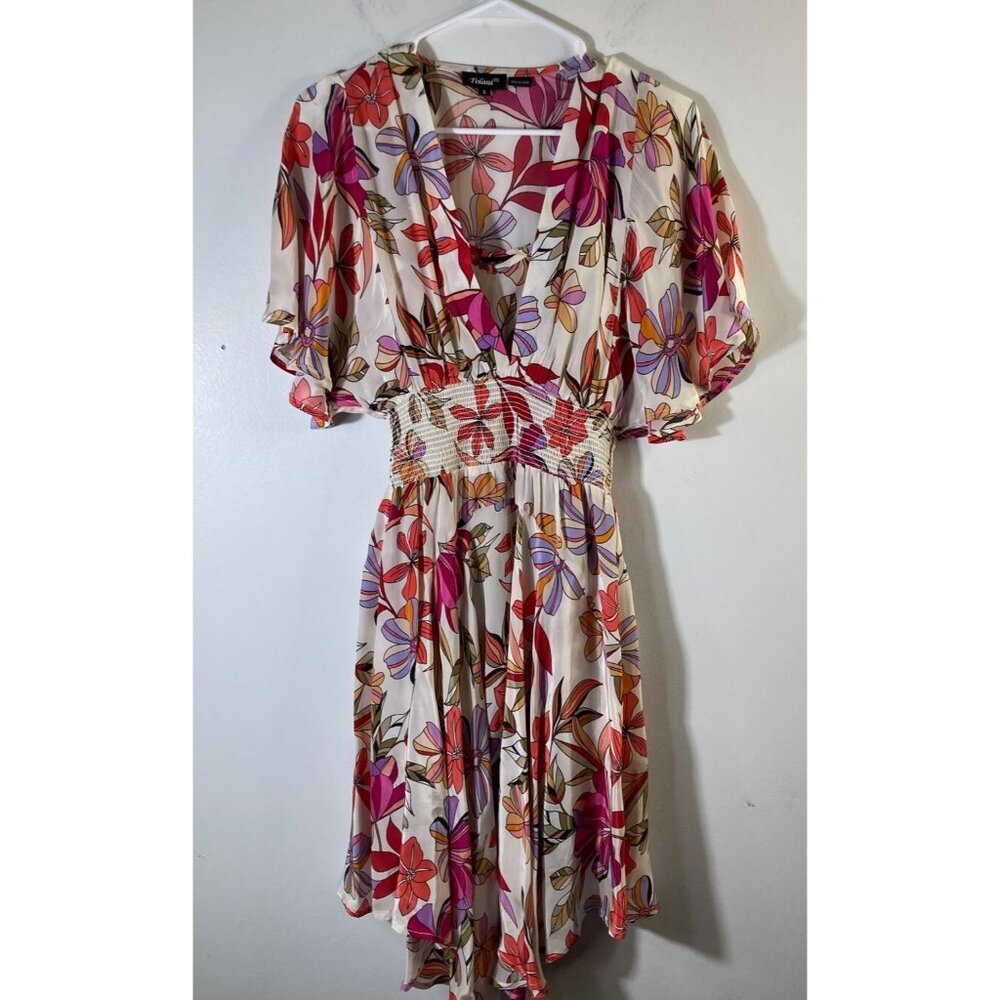 Womens Tolani Diana in Rogue Dress Floral Cream Pink Orange S Cupro #13 # 55